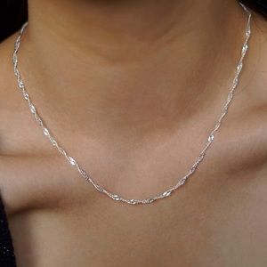 BEAUTIFUL SINGAPORE STYLE 20 INCH STERLING SILVER CHAIN